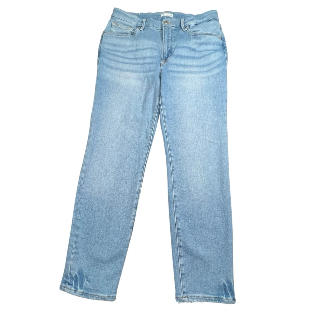 Good American Womens 14/32 Good Legs Cropped‎ Skinny Jeans Light Wash Mid Rise